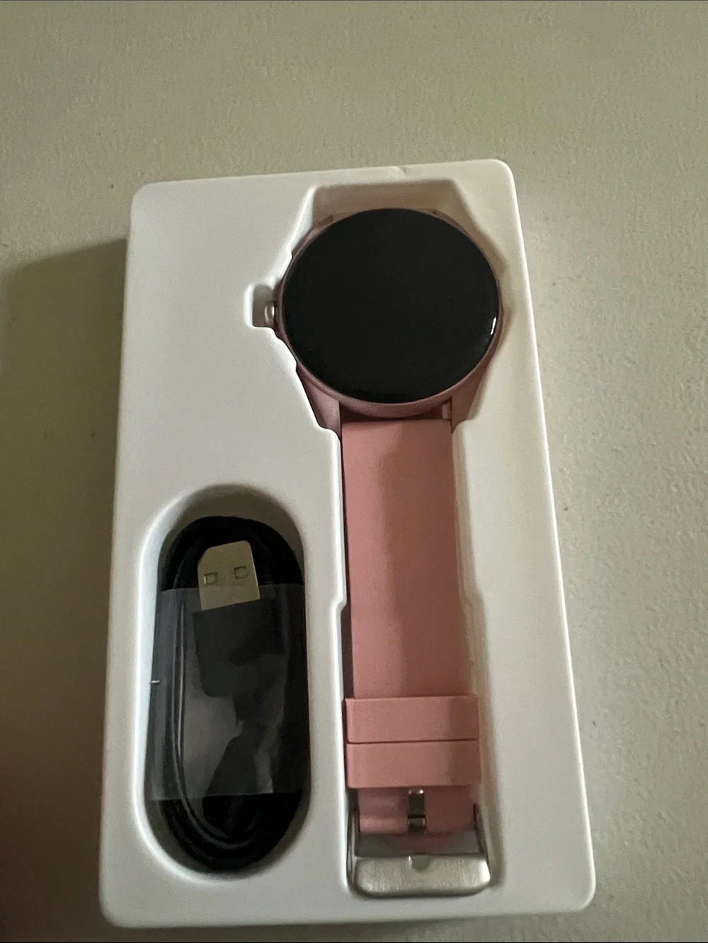 Pink Smartwatch with Silicone Band - Unbranded